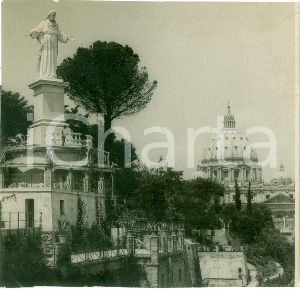 Fotografia d epoca originale 1929 ROMA Costruzione del monumento a Claude DE LA COLOMBIERE Fotografia 1