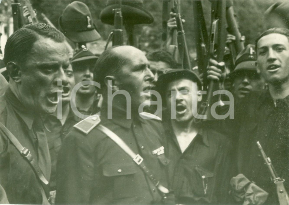 Fotografia d epoca originale 1935 GROSCAVALLO TO Federale Piero GAZZOTTI al Campo Milizia Universitaria 1