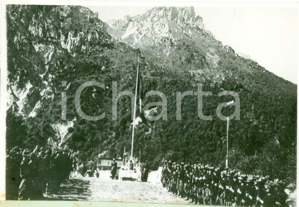 Fotografia d epoca originale 1938 AREA LIGURE Messa al campo per la MILIZIA UNIVERSITARIA Fotografia 1