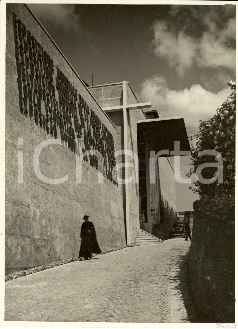 Fotografia d epoca originale 1936 VATICANO Esposizione Stampa Cattolica Particolare dell ingresso Fotografia 1