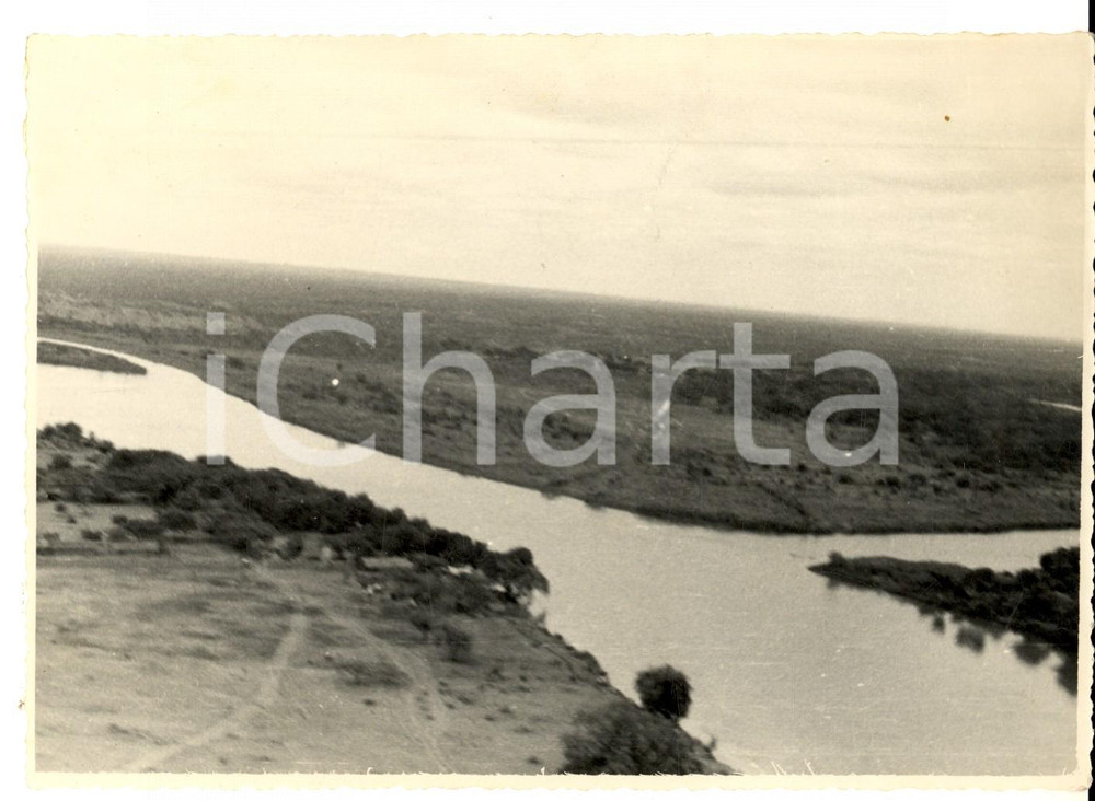 Fotografia d epoca originale 1936 AOI SOMALIA Corso del DAUA PARMA visto dall alto Foto COLONIALE 1