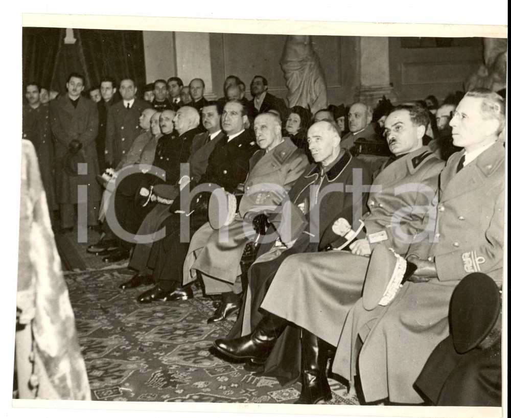 Fotografia d epoca originale 1940 MILANO Commemorazione di Pio XI con il card. SCHUSTER e il conte di Torino 1