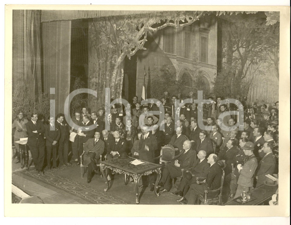 Fotografia d epoca originale 1930 ROMA Discorso di Arrigo SERPIERI alla premiazione per la vittoria del grano 1