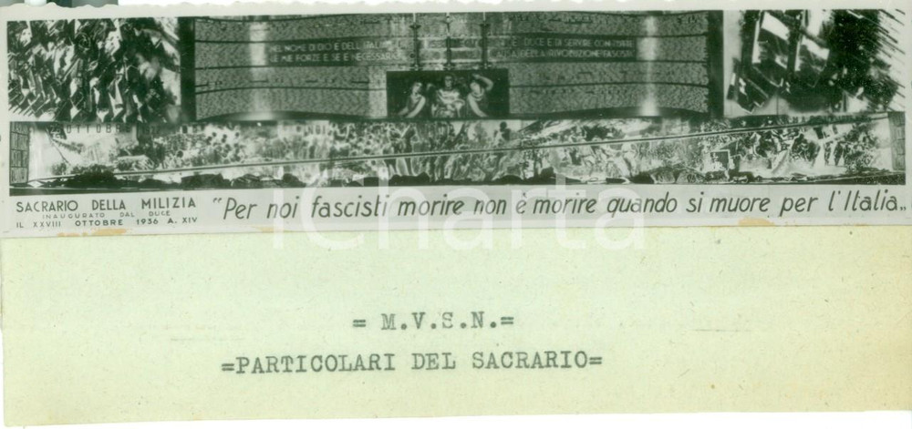 Fotografia d epoca originale 1936 ROMA Particolare del Sacrario della Milizia MVSN Fotografia 1