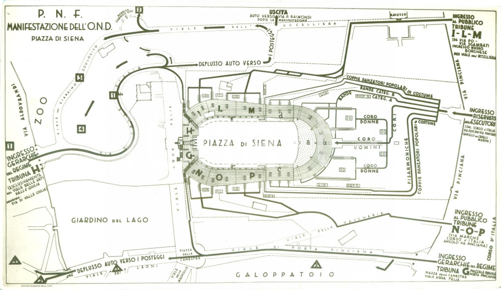 Fotografia d epoca originale 1938 ROMA Mappa della manifestazione OND in onore di HITLER Vera fotografia 1