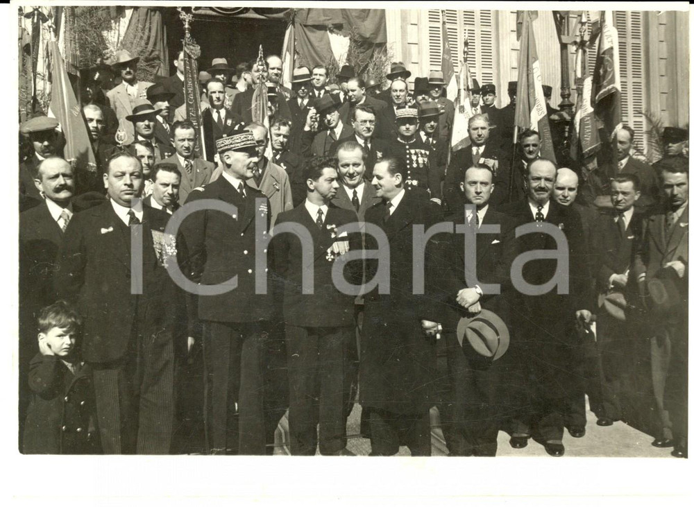 Fotografia d epoca originale 1935 ONEGLIA IM Riunione di combattenti italofrancesi Fotografia BESSO 1