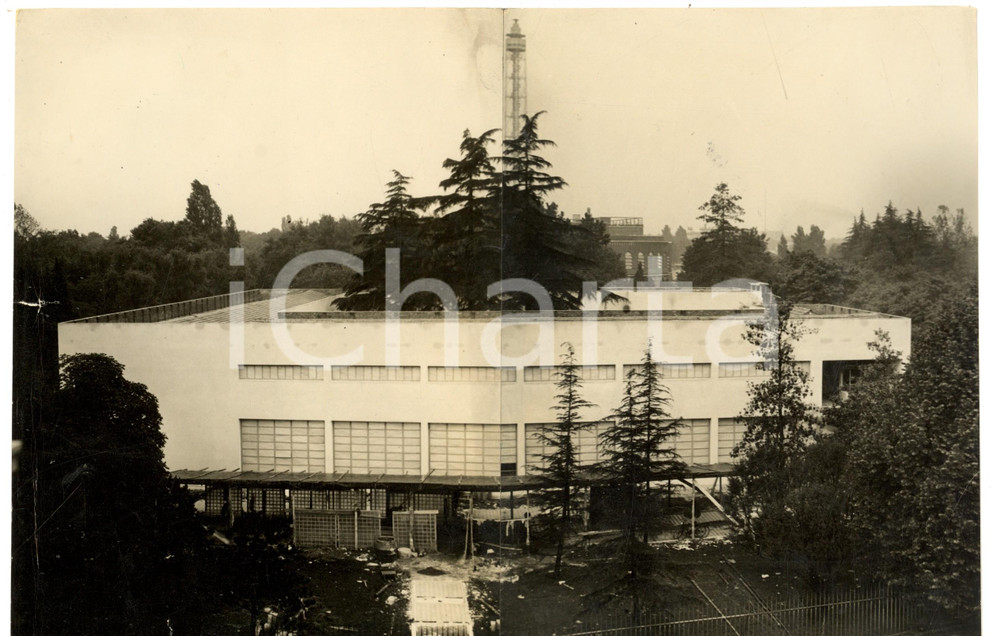 Fotografia d epoca originale 1936 MILANO Veduta del nuovo padiglione della TRIENNALE FOTO DOPPIA 1