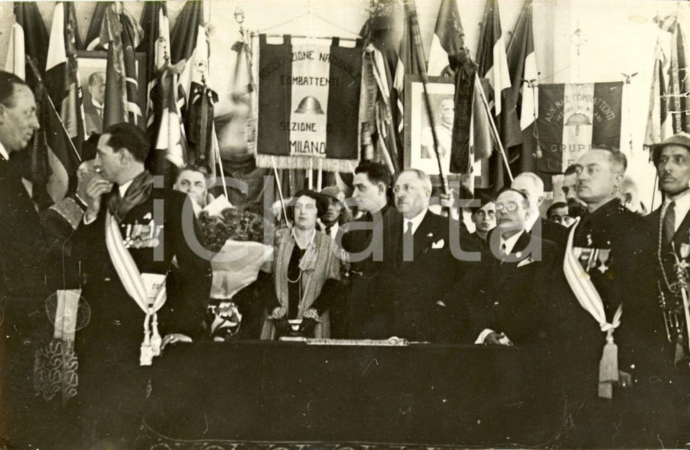 Fotografia d epoca originale 1934 MILANO Avv. Giuseppe FRASCA all inaugurazione sezione Combattenti TRENTO 1