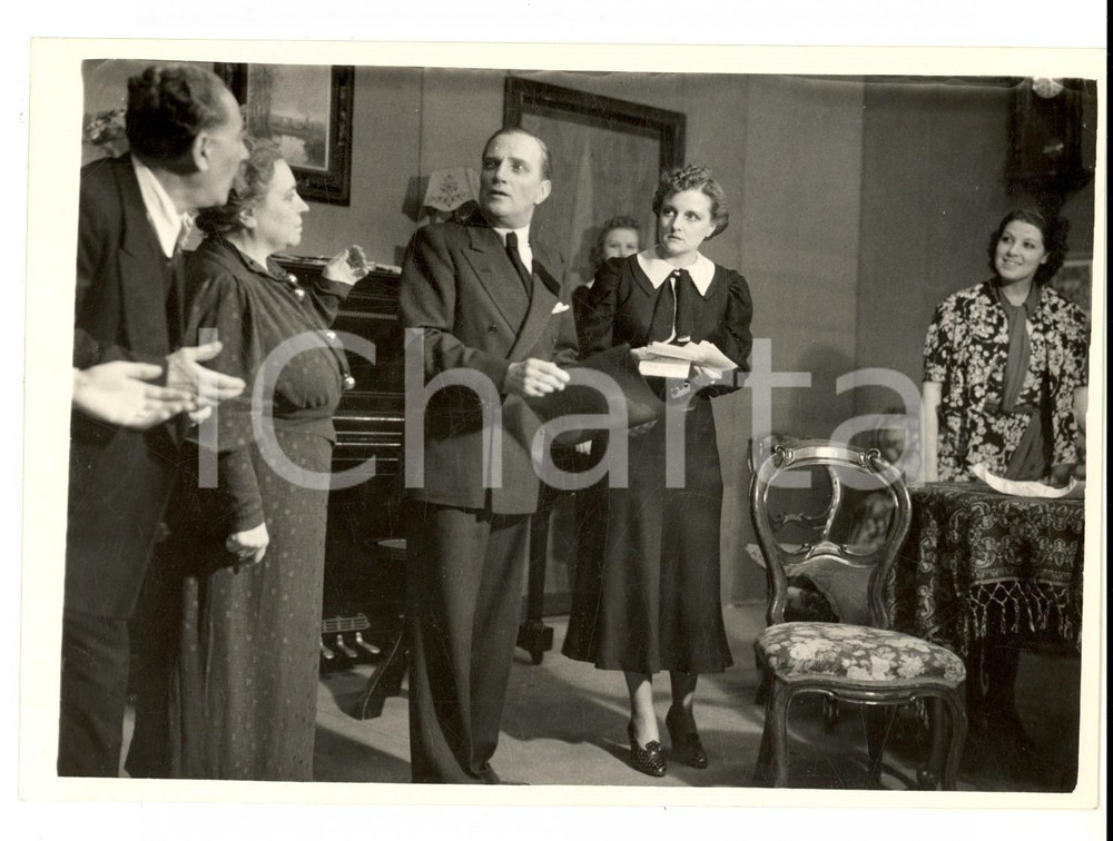 Fotografia d epoca originale 1938 MILANO TEATRO MANZONI Un gentiluomo enigmatico  Compagnia Giulio DONADIO 1