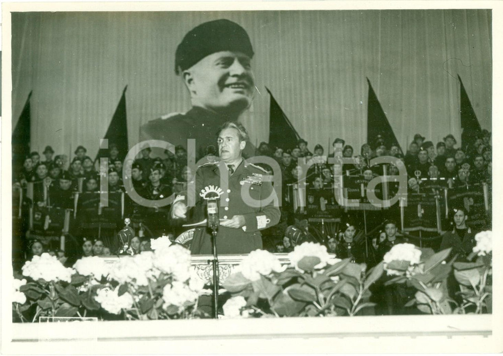 Fotografia d epoca originale 1938 ROMA TEATRO ADRIANO Rodolfo GRAZIANI Giornata Coloniale a Radio GERMINI 1