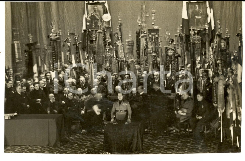 Fotografia d epoca originale 1929 MILANO Discorso di Achille STARACE alla premiazione delle cooperative 1