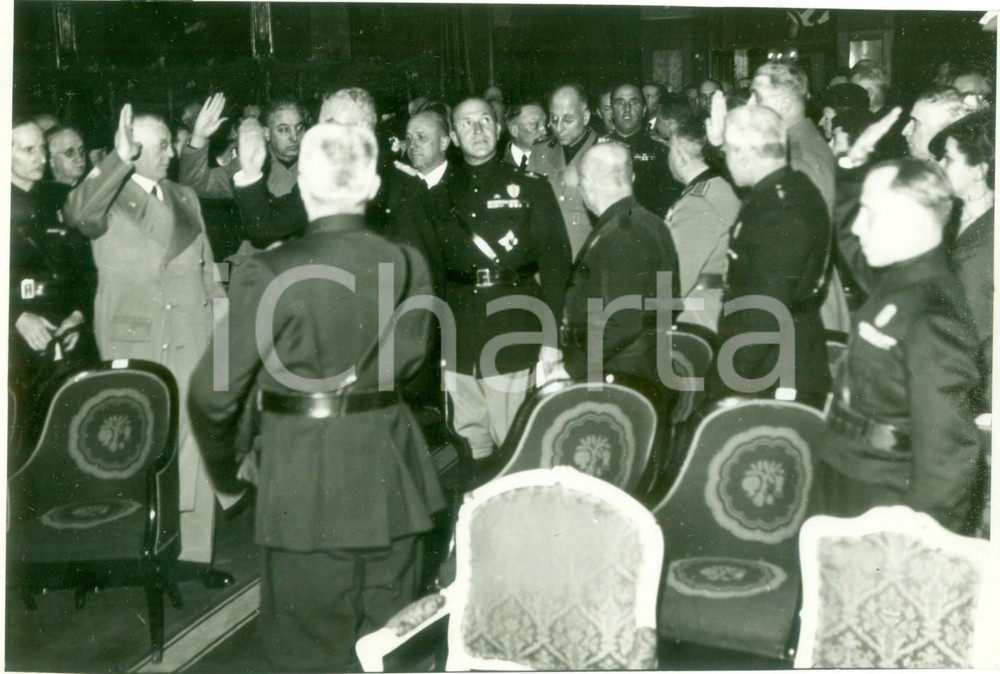Fotografia d epoca originale 1939 TORINO Dino ALFIERI e VON MACKENSEN inaugurano Associazione ItaloGermanica 1