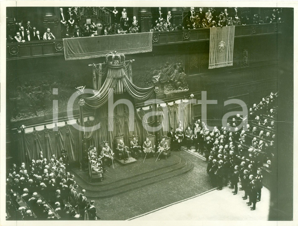 Fotografia d epoca originale 1939 ROMA CAMERA DEPUTATI Vittorio Emanuele III inaugura nuova legislatura Foto 1