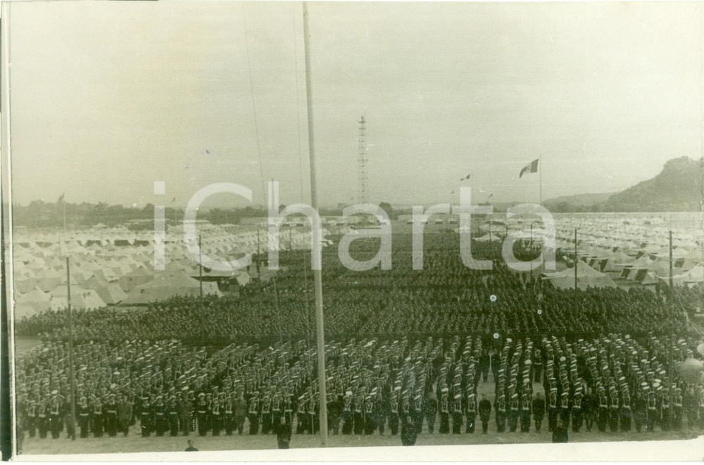 Fotografia d epoca originale 1938 ROMA Capicenturia e Cadetti schierati al CAMPO DUX Fotografia 1