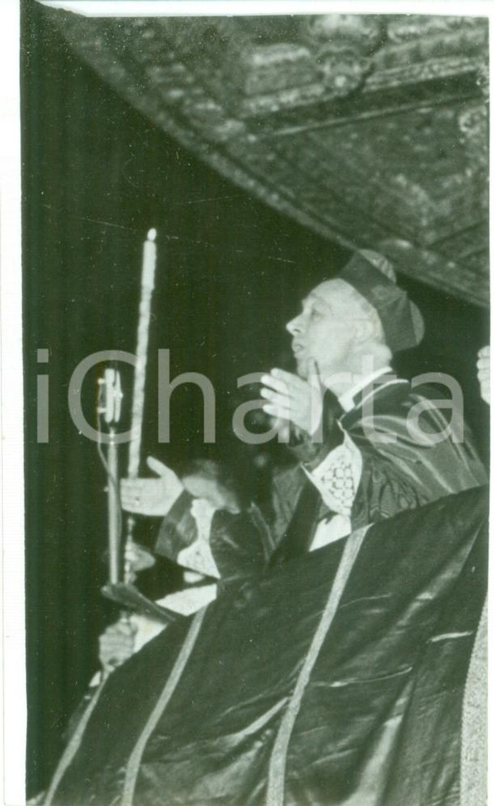 Fotografia d epoca originale 1939 MILANO Card. Ildefonso SCHUSTER canta Te Deum per decennale di Episcopato 1