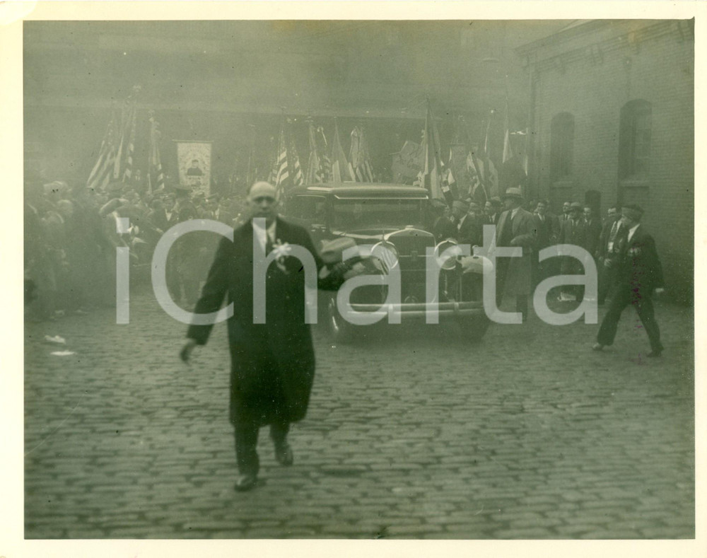 Fotografia d epoca originale 1931 PHILADELPHIA USA Corteo automobilistico di Dino GRANDI Fotografia 1