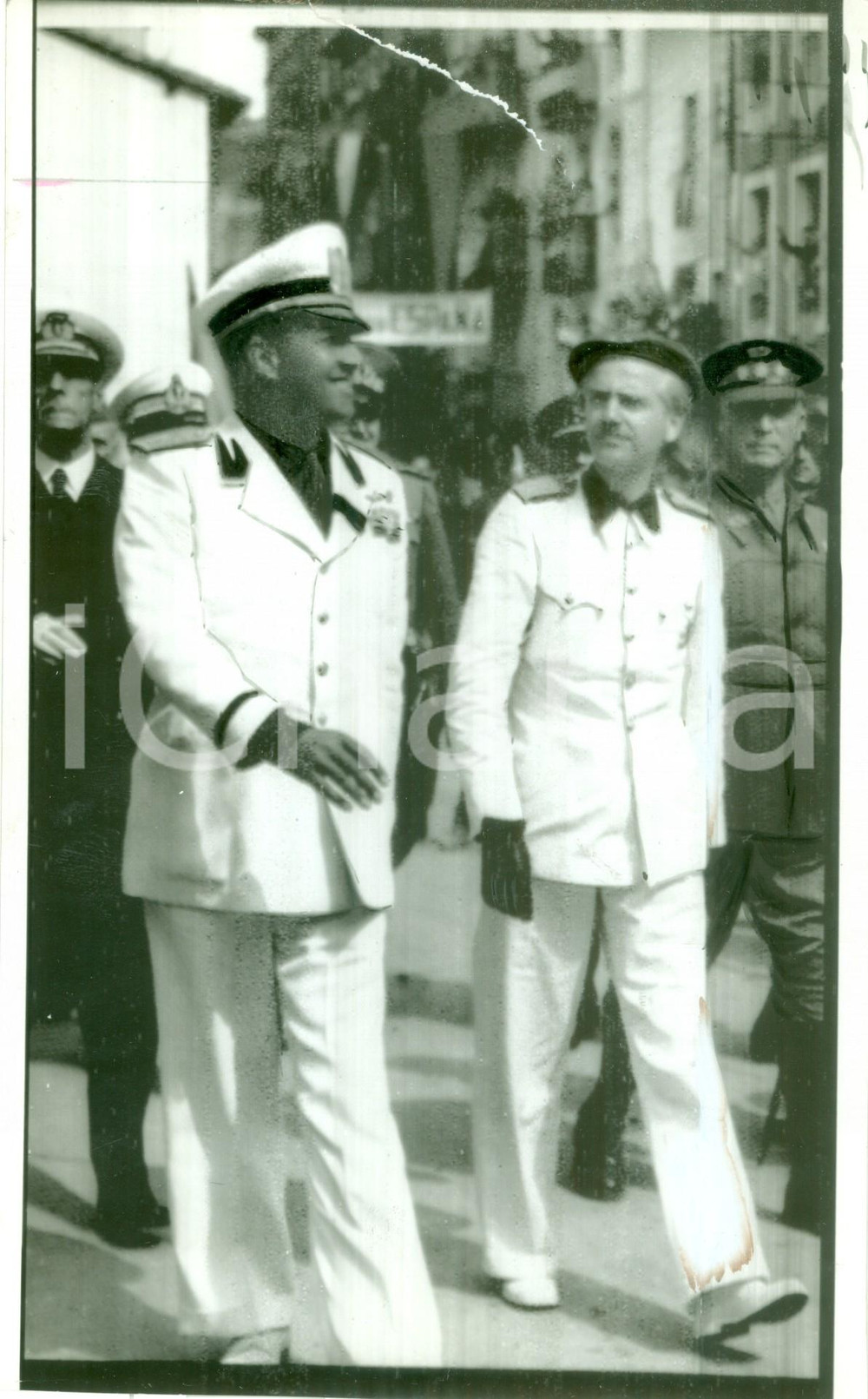 Fotografia d epoca originale 1939 ZARAUTZ SPAGNA Conte Galeazzo CIANO con Ramon SERRANO SUNER Telefoto 1