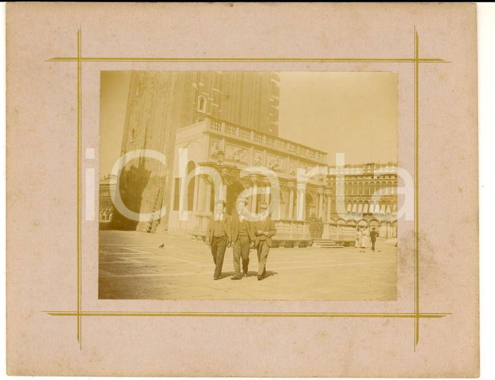 Fotografia d epoca originale 1910 ca VENEZIA Loggetta del Sansovino Fotografia animata 17x14 cm 1