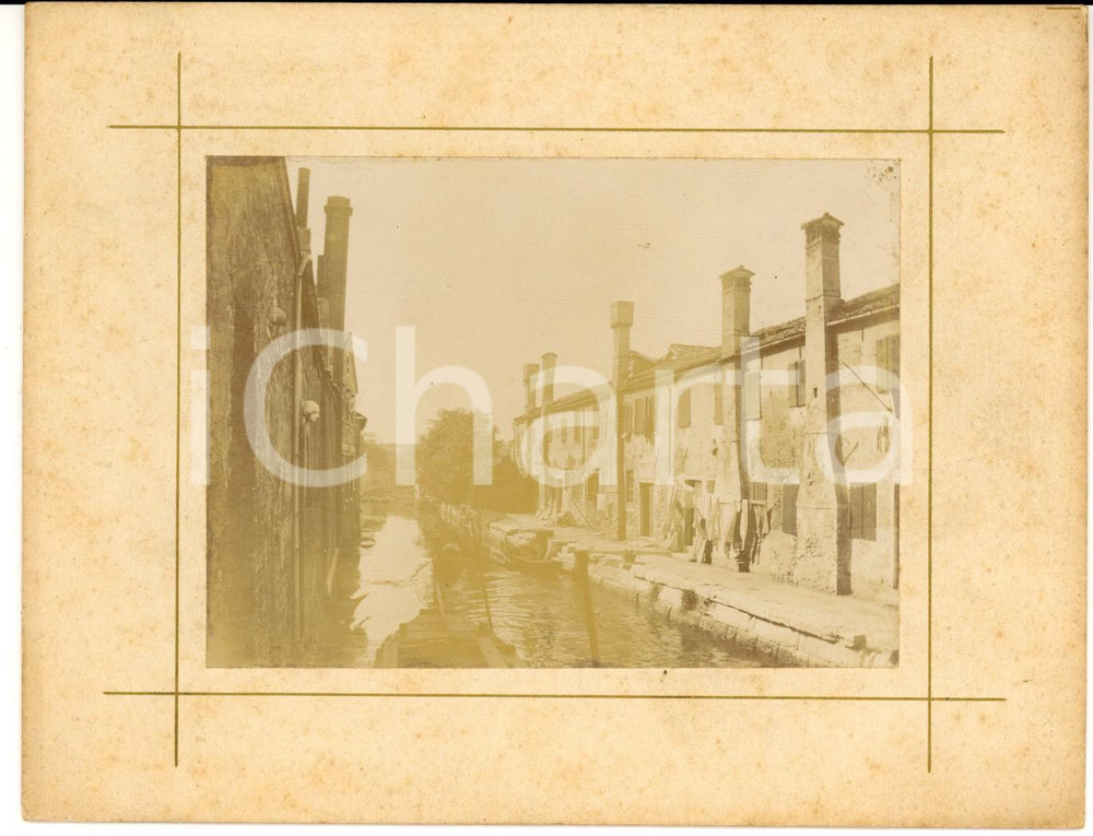 Fotografia d epoca originale 1910 ca VENEZIA Fondamenta con panni stesi al sole Foto VINTAGE 17x14 cm 1