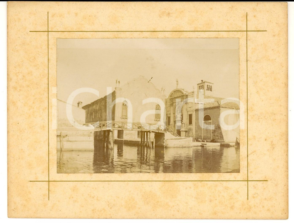Fotografia d epoca originale 1910 ca VENEZIA Scuola vecchia e Abbazia di SANTA MARIA DELLA MISERCORDIA 1