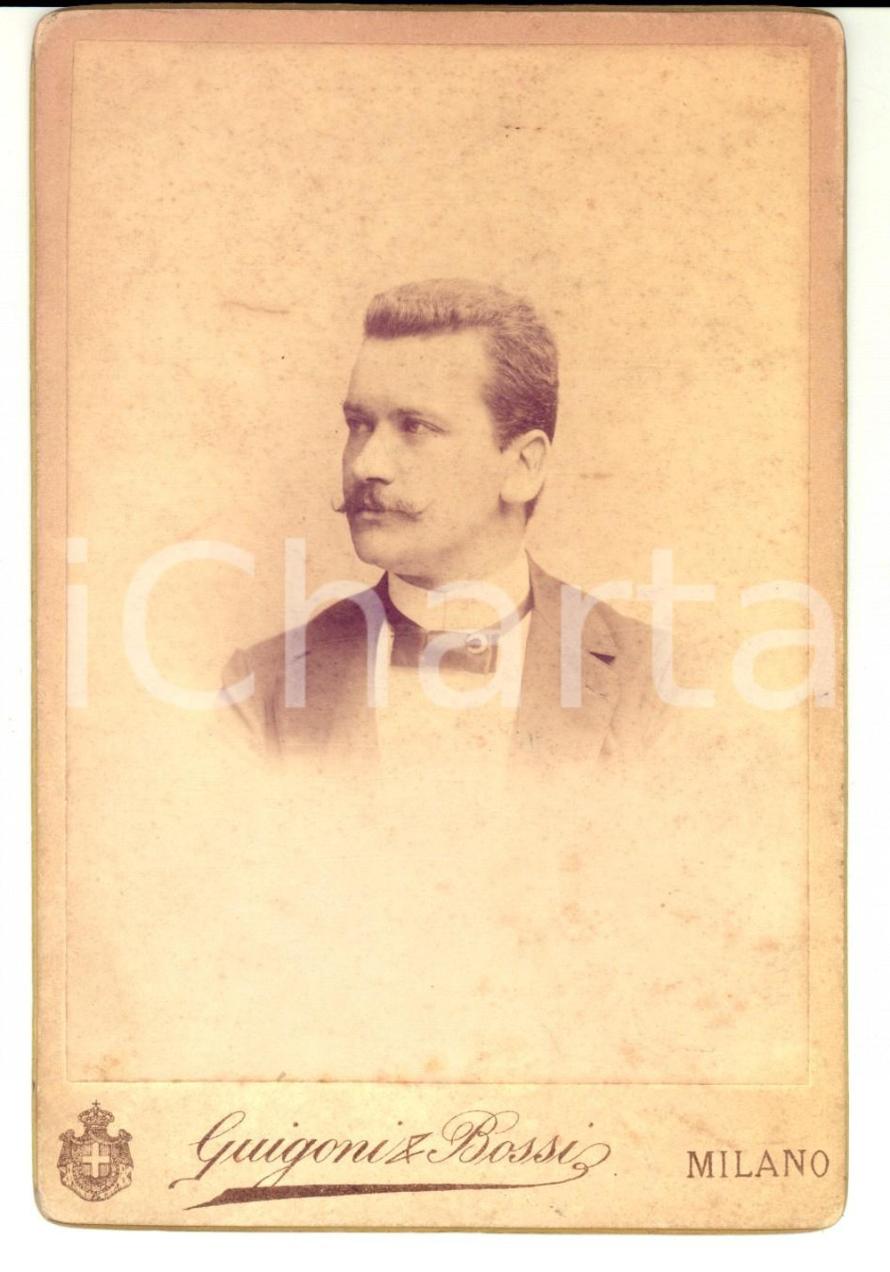 Fotografia d epoca originale 1890 ca MILANO Ritratto di Luigi BORIOLI Fotografia GUIGONI e BOSSI 1