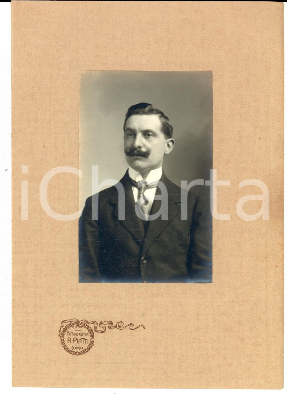 Fotografia d epoca originale 1910 ca MONZA Ritratto maschile  Famiglia BIANCHI Fotografia Riccardo PIATTI 1