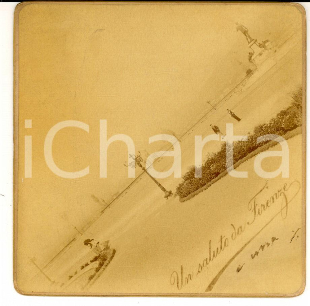 Fotografia d epoca originale 1893 FIRENZE Panorama con Duomo da piazzale Michelangelo Foto RARA 10x10 cm 1