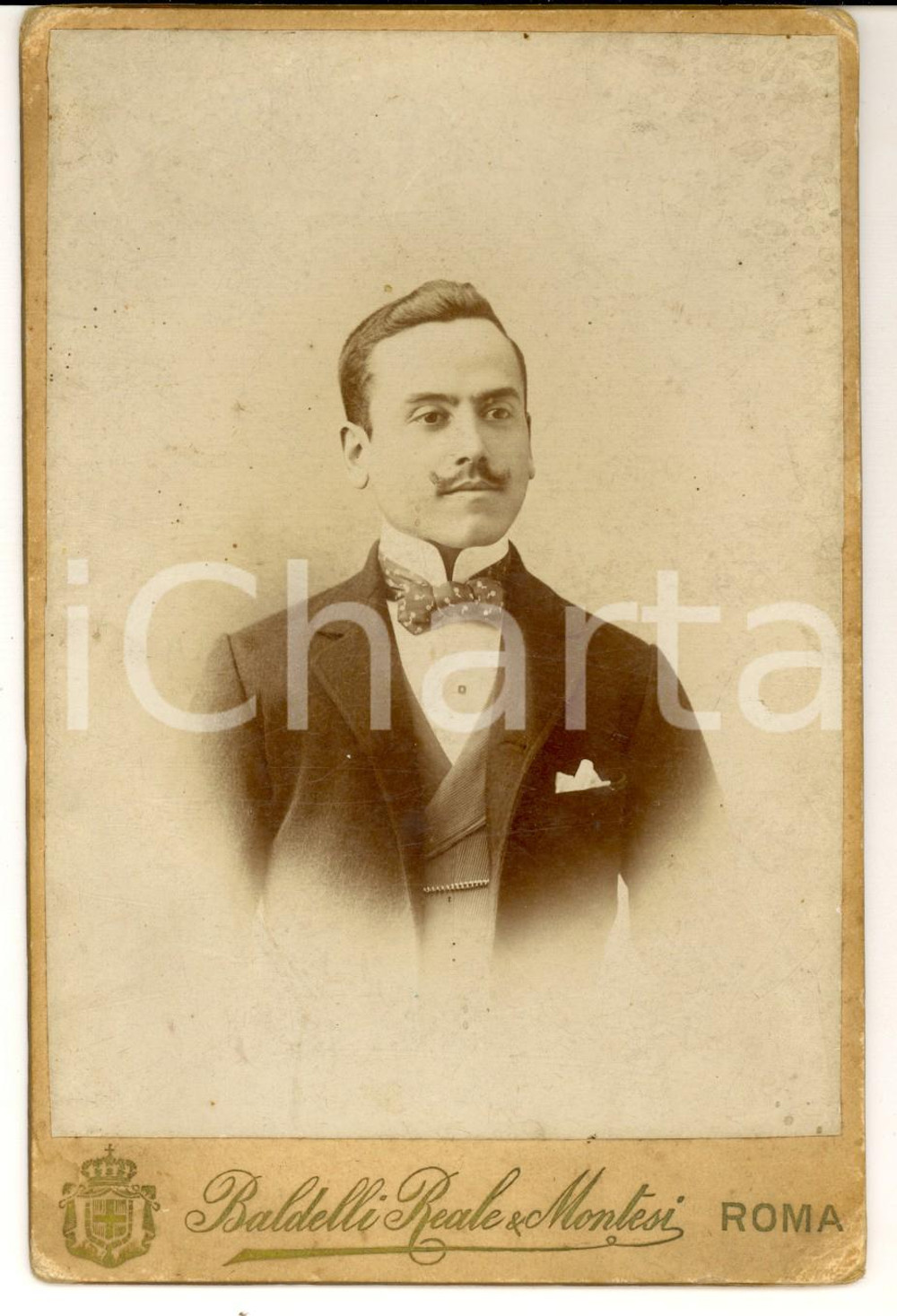 Fotografia d epoca originale 1900 ca ROMA Ritratto di giovane gentiluomo Foto BALDELLI REALE & MONTESI 1