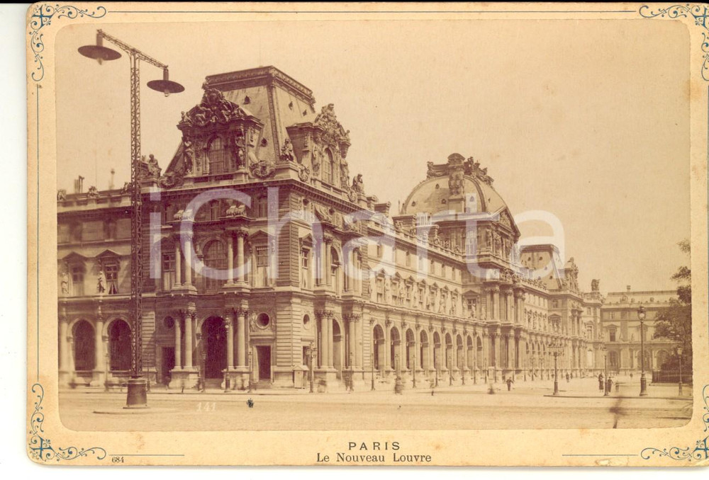 Fotografia d epoca originale 1880 ca PARIS Le nouveau Louvre Photo Ã©d. PERIER VINTAGE 17x11 cm 1