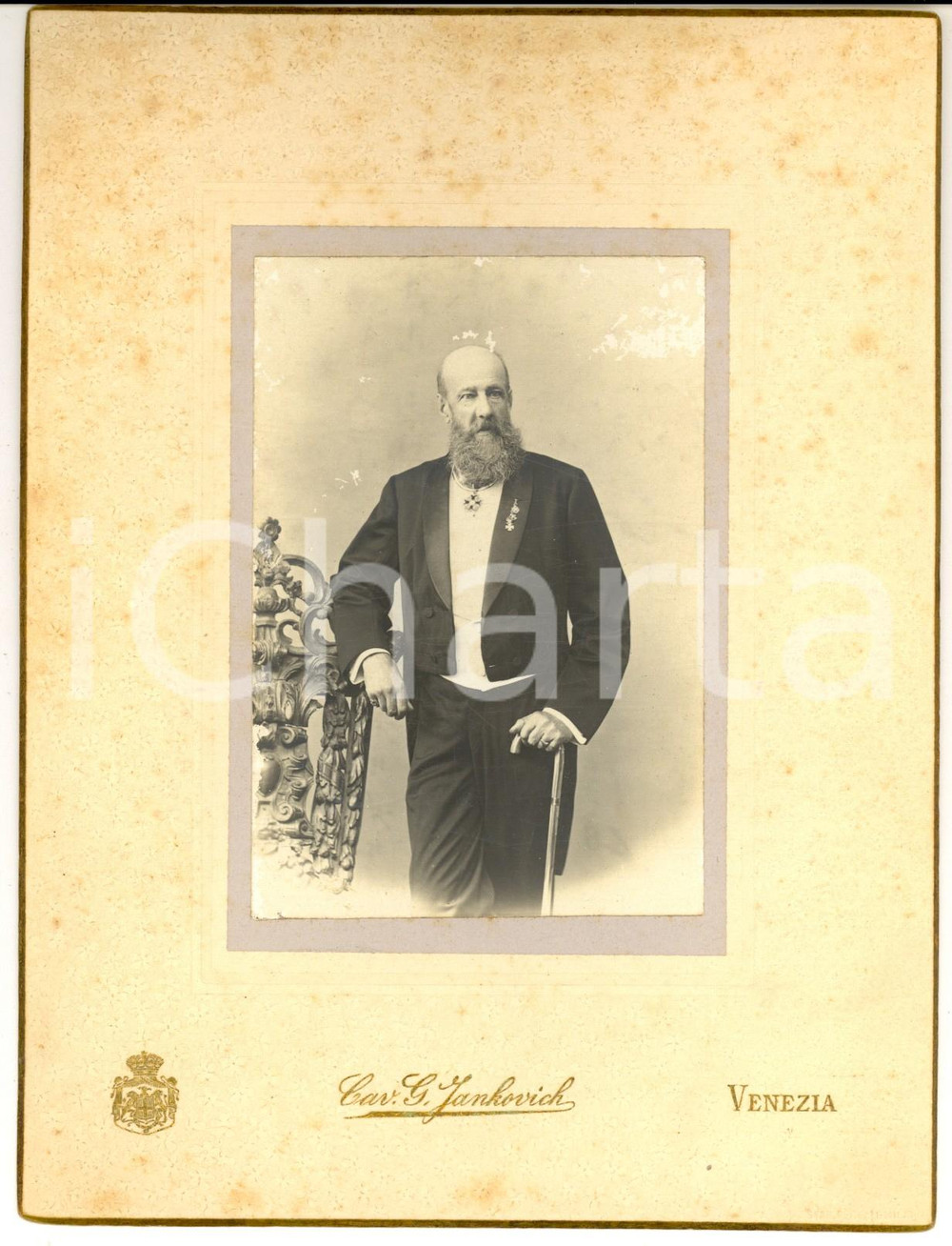 Fotografia d epoca originale 1910 ca MILANO Ritratto di un cavaliere di Gran Croce Foto JANKOVICH 1