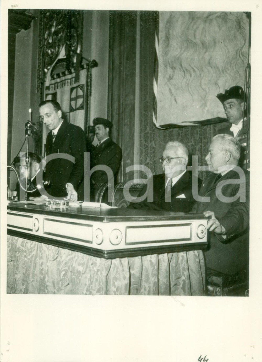 Fotografia d epoca originale 1954 SAN PELLEGRINO TERME BG Francesco FLORA agli Incontri Letterari Foto 1