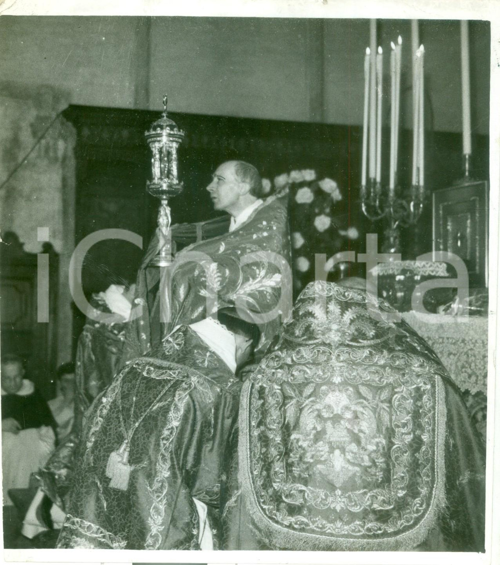 Fotografia d epoca originale 1937 MILANO Card. Ildefonso SCHUSTER a Santa Maria delle Grazie Fotografia 1