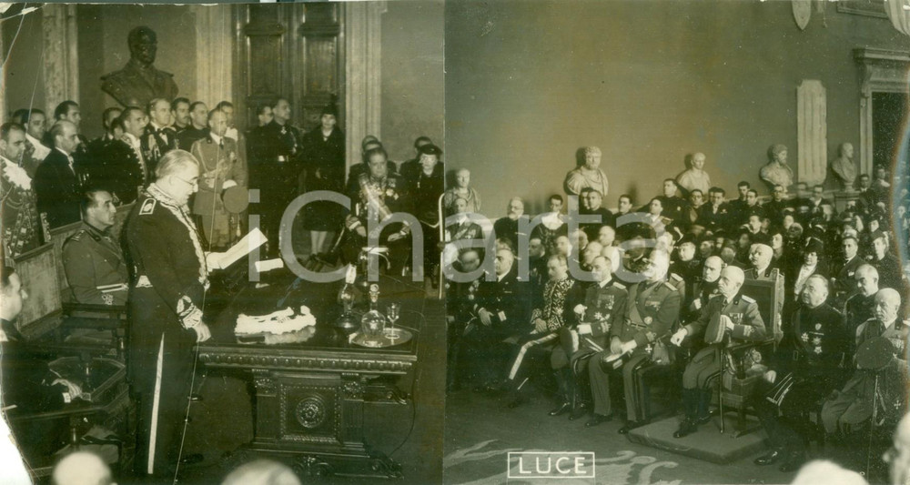 Fotografia d epoca originale 1938 ROMA Luigi FEDERZONI parla alla Reale Accademia d ITALIA Fotografia 1