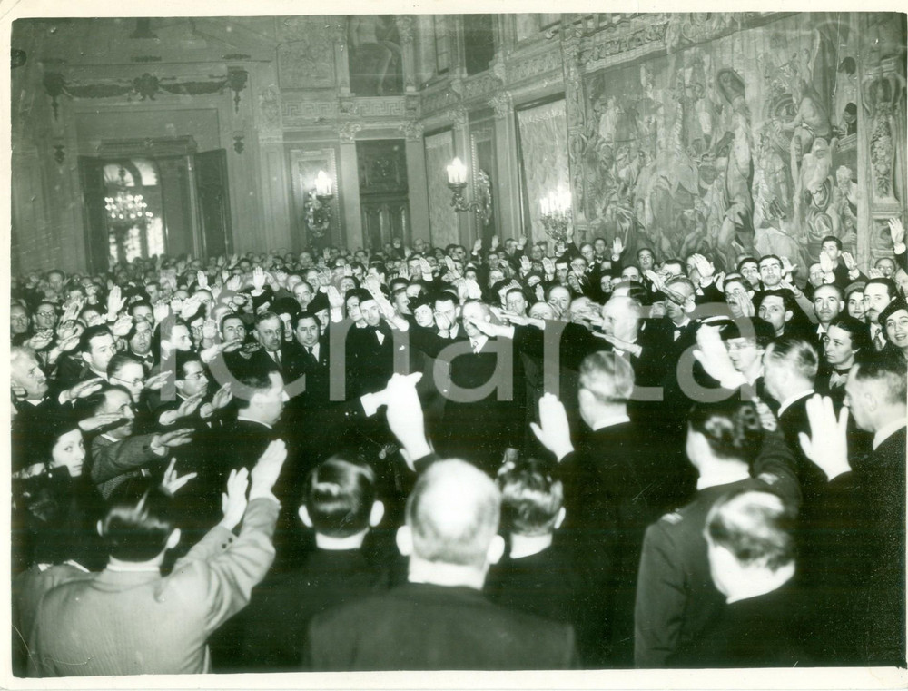 Fotografia d epoca originale 1938 MILANO Solisti dell Opera di MONACO ricevuti in Podesteria Fotografia 1