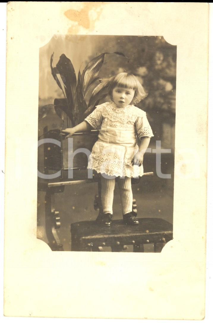 Fotografia d epoca originale 1915 MILANO Ritratto della piccola Olimpia RE Foto CARDANO via Paolo Sarpi 1