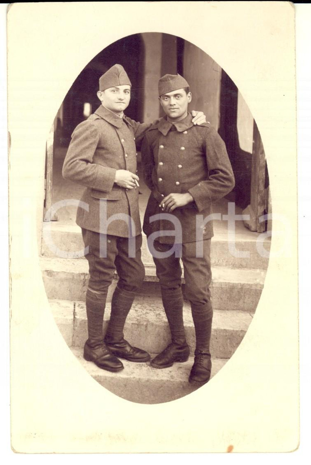 Fotografia d epoca originale 1915 ca WW1 AREA BELGA Ritratto di Henri COMTAT Foto cartolina FP 1