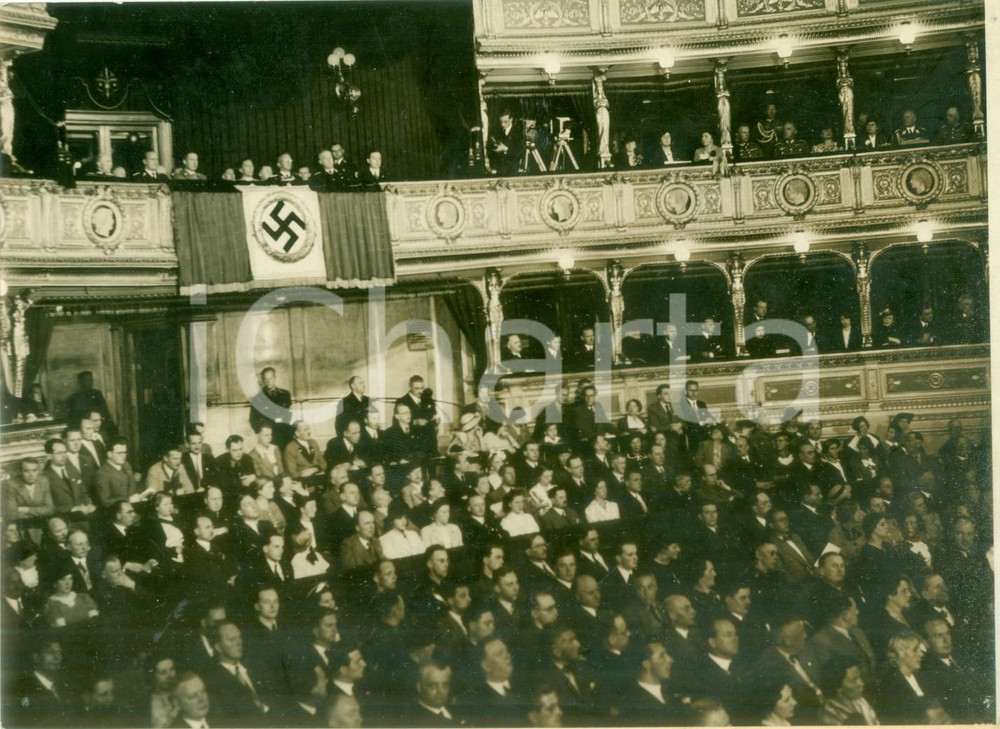 Fotografia d epoca originale 1938 WIEN Pubblico all Opera per il discorso di Joseph GOEBBELS Fotografia 1