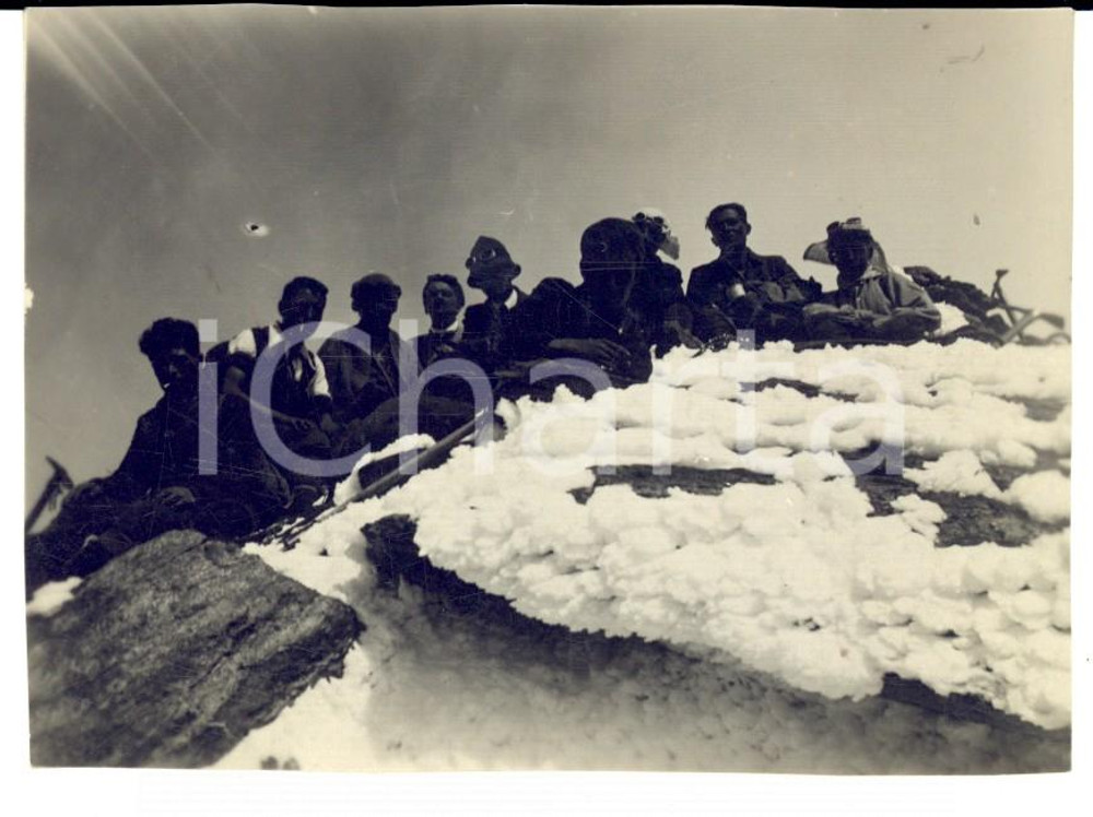 Fotografia d epoca originale 1921 ALPINISMO PUNTA D ARNAS TO Escursionisti nella neve Foto 10x7 cm 1