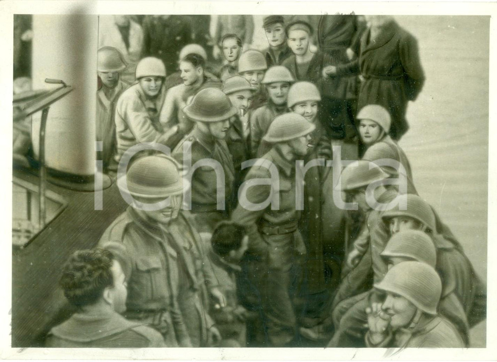 Fotografia d epoca originale 1943 TUNISIA WW2 Prigionieri angloamericani diretti ai campi di concentramento 1