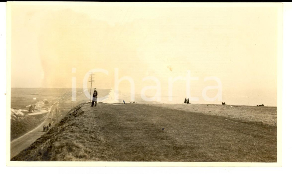 Fotografia d epoca originale 1924 BRIGHTON UK Falesie sulla strada per EASTBOURNE Fotografia 13x8 cm 1