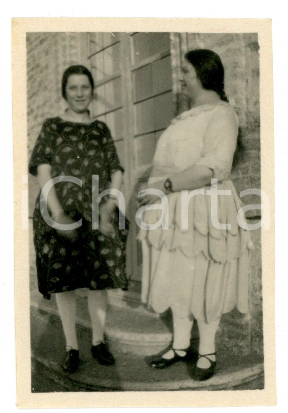 Fotografia d epoca originale 1930 ca COLLEGNO TO Cristina e Giuseppina ASINARI DI SAN MARZANO incinta 4x6 1