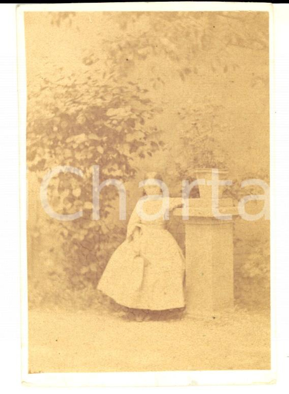 Fotografia d epoca originale 1870 ca TORINO Ritratto della marchesa Polissena ASINARI bambina Foto CDV 1