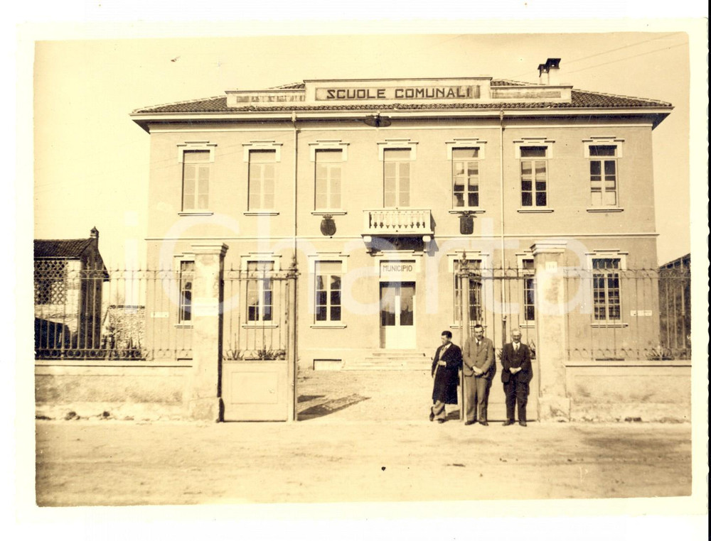 Fotografia d epoca originale 1932 SCALDASOLE PV Municipio e scuole comunali Fotografia artistica ANIMATA 1