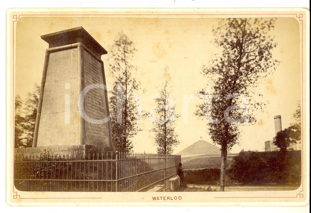 Fotografia d epoca originale 1880 ca WATERLOO Collina e museo della battaglia Fotografia VINTAGE 11x16 1