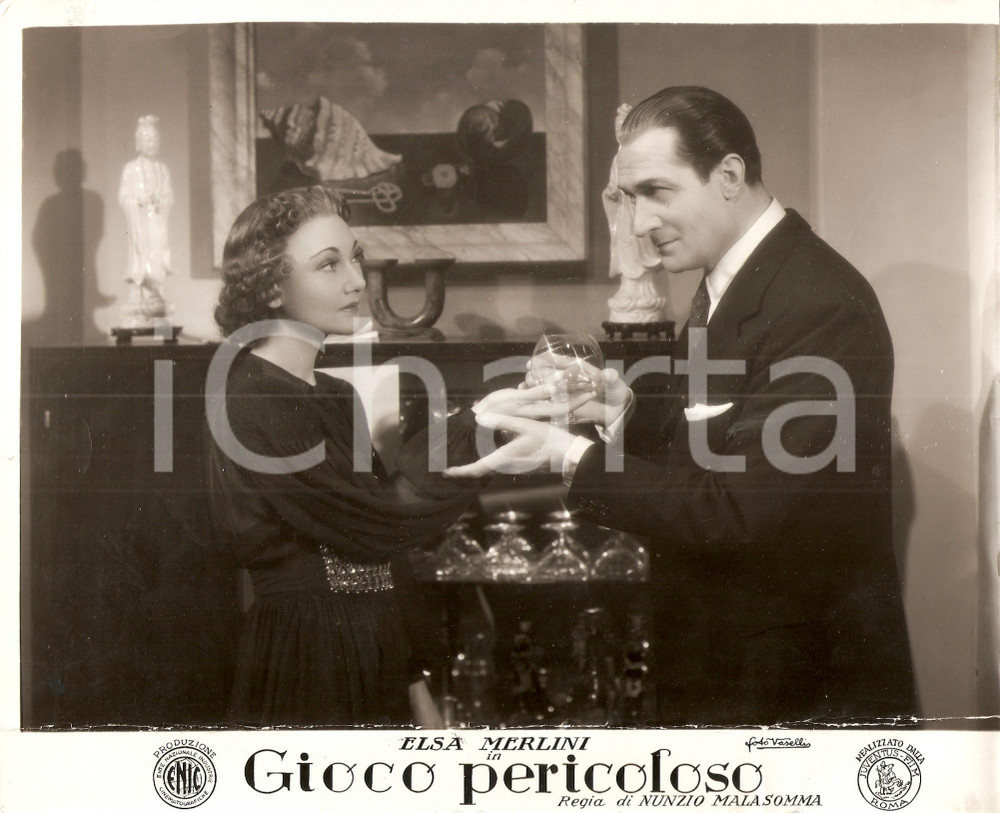Fotografia d epoca originale 1942 GIOCO PERICOLOSO Elsa MERLINI Nerio BERNARDI Fotografia DANNEGGIATA 1