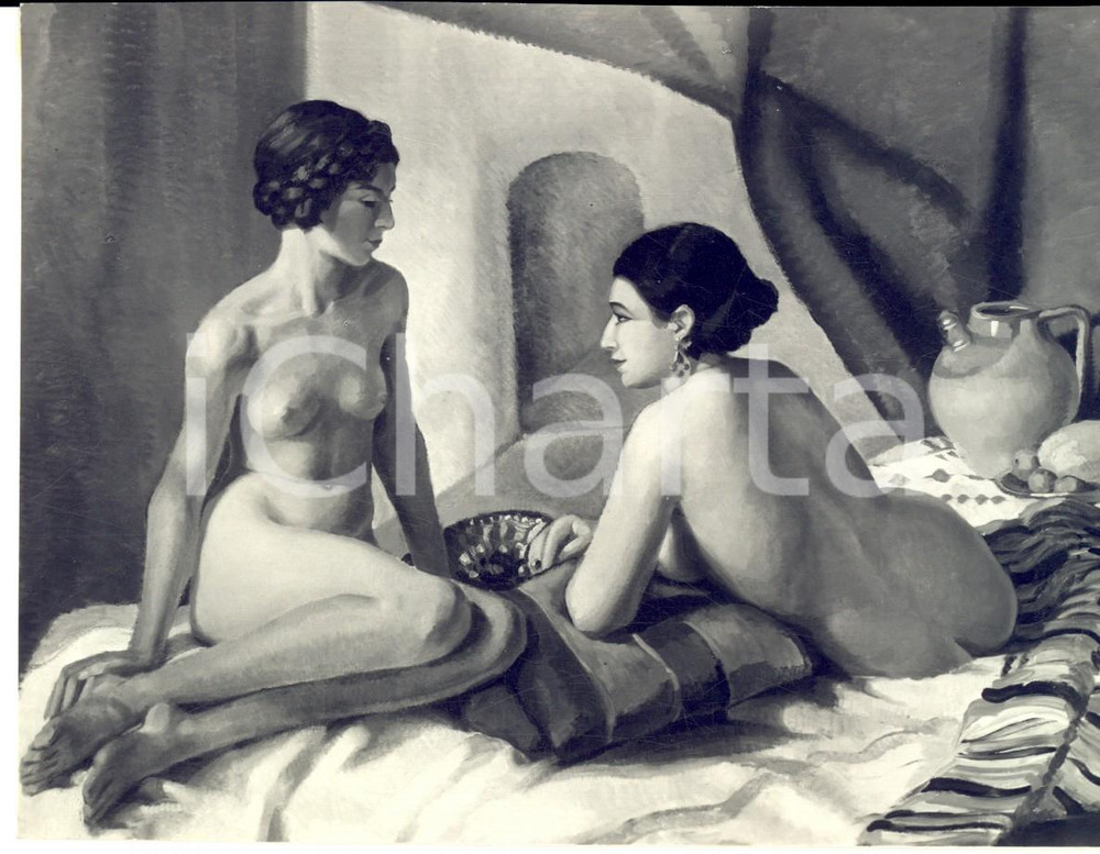 Fotografia d epoca originale 1934 FIRENZE Antonietta CURADOSSI ARRIGHETTI Rachele e Billia Foto coeva quadro 1