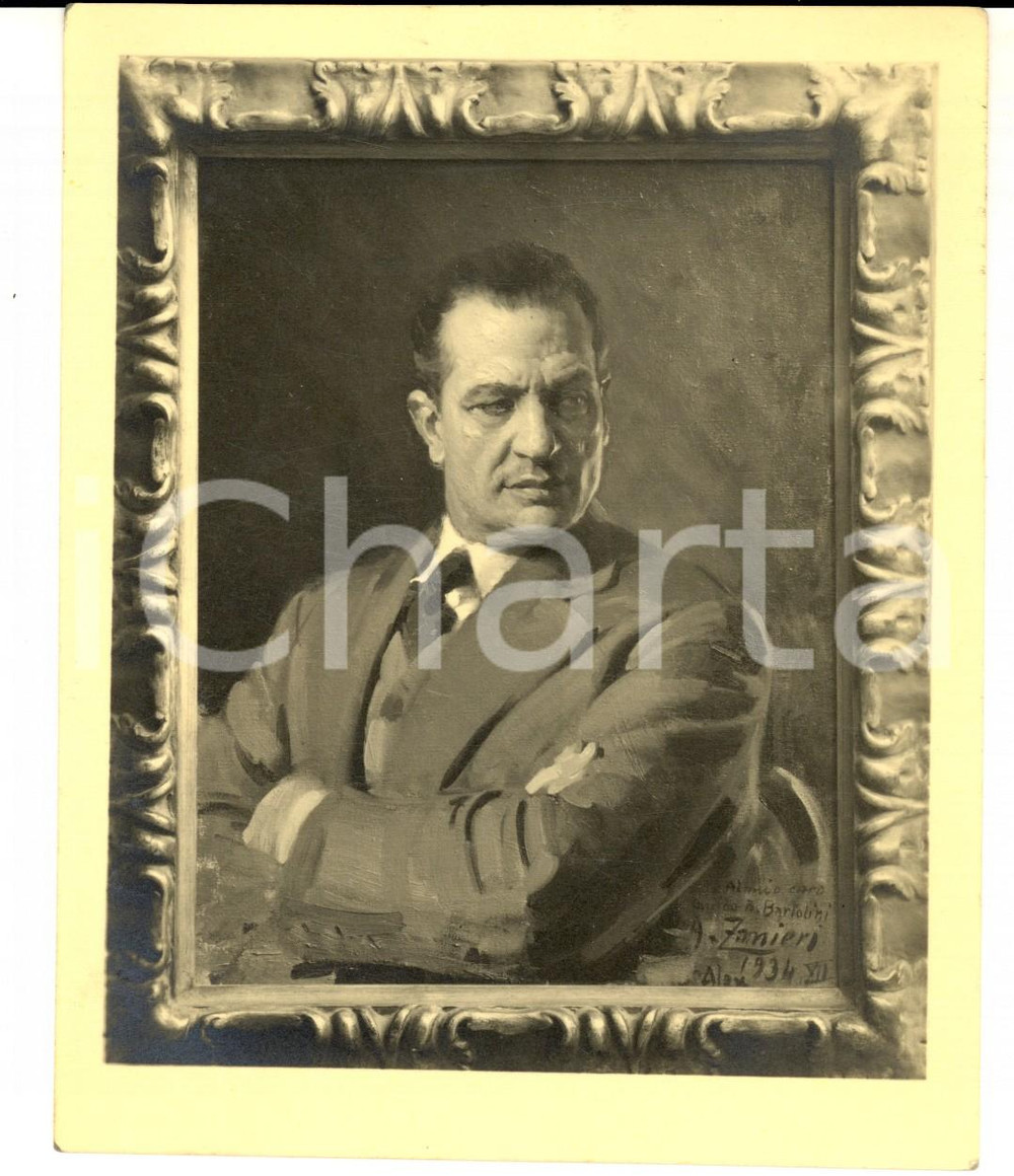 Fotografia d epoca originale 1934 MILANO Mostra Casa d Artisti  Arturo ZANIERI Ritratto Foto coeva quadro 1