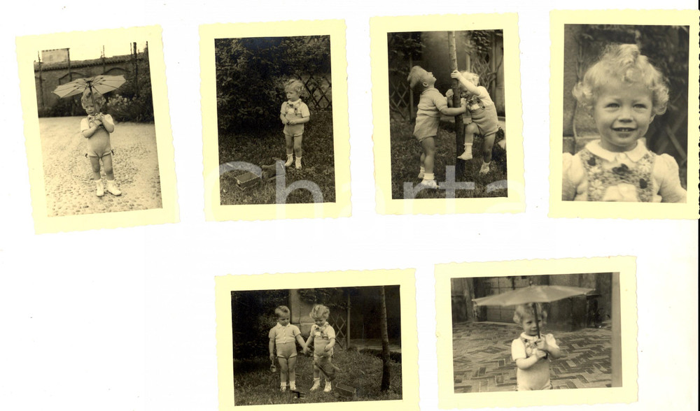Fotografia d epoca originale 1940 PAVIA Ritratti di un bambino con l ombrellino Lotto 6 foto VINTAGE 11x9 1