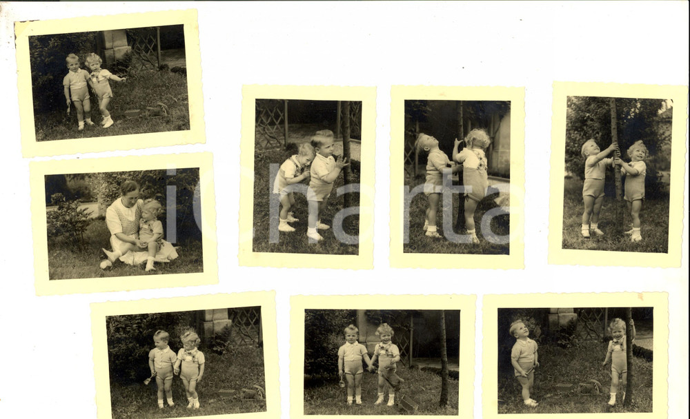 Fotografia d epoca originale 1940 PAVIA Giochi di bambini nel giardino di casa Lotto 8 foto VINTAGE 11x9 1