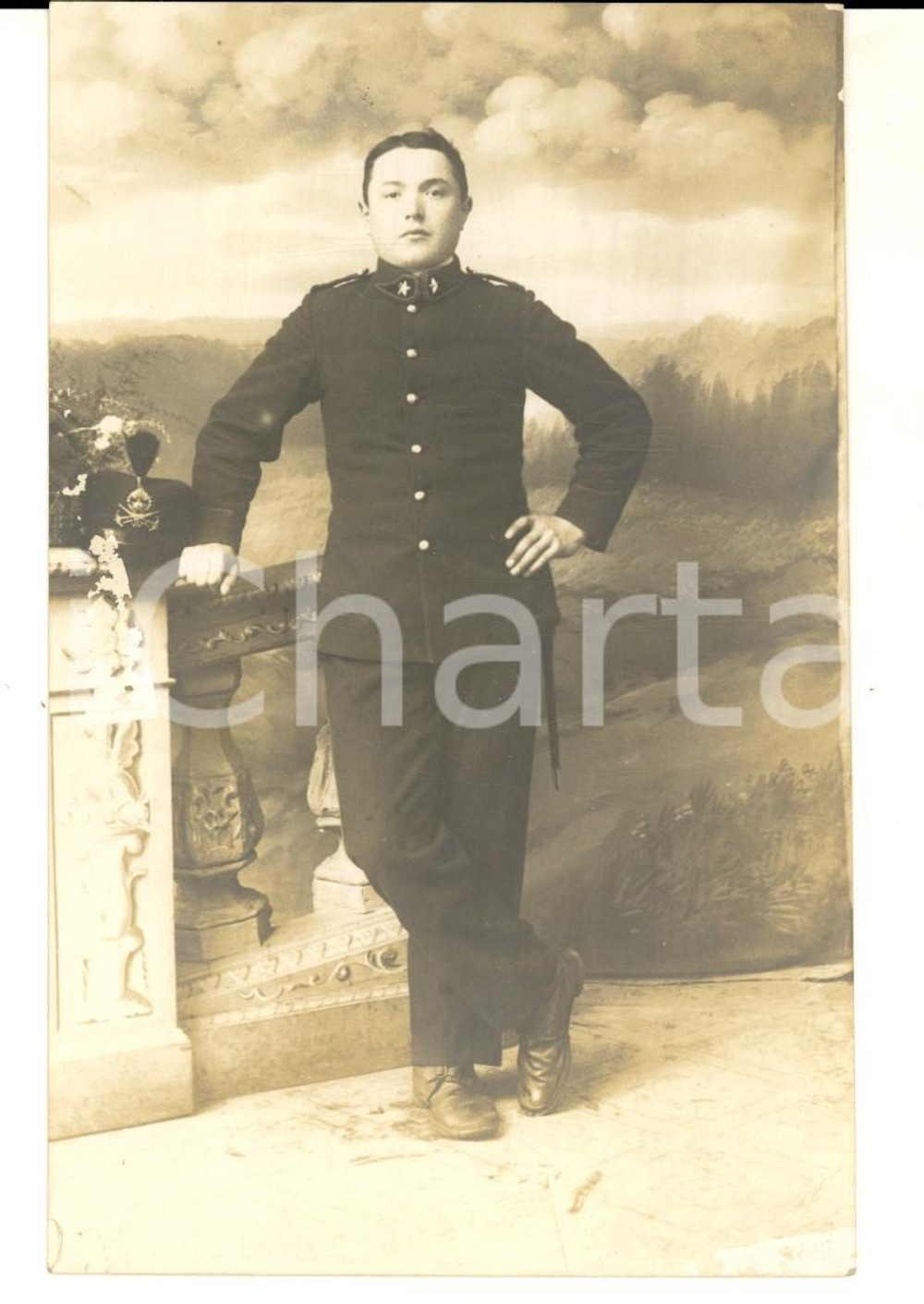 Fotografia d epoca originale 1913 REGIO ESERCITO GENIO MILANO ? Ritratto di Giuseppe LOCATELLI Foto 14x8 1